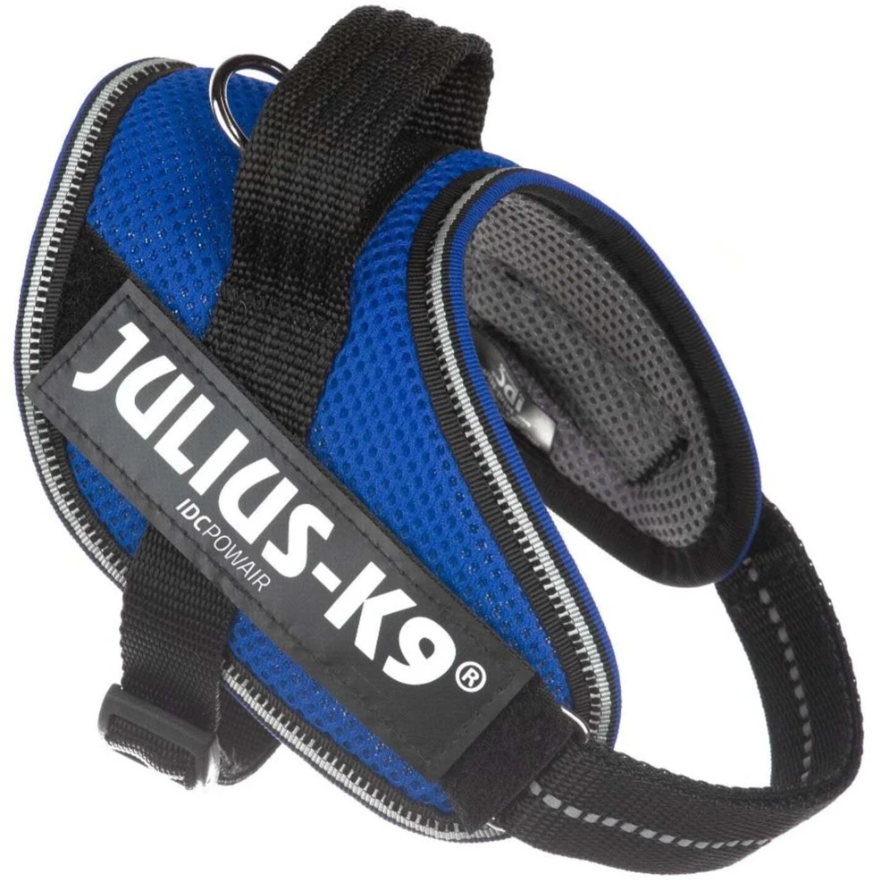 Julius K9 IDC Powair Mėlynas Diržas – Lengvas kvėpuojantis tinklelinis šunų diržas, XXL dydis