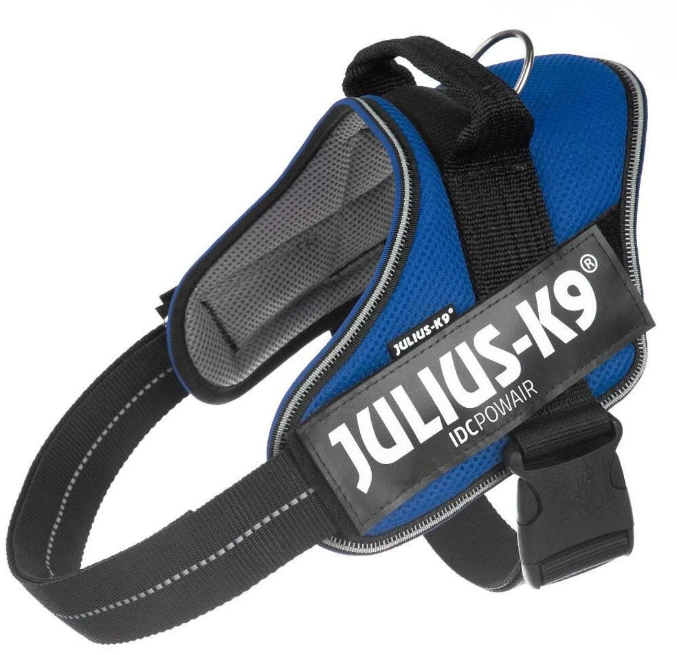 Julius K9 IDC Powair Mėlynas Diržas – Lengvas kvėpuojantis tinklelinis šunų diržas, XXL dydis