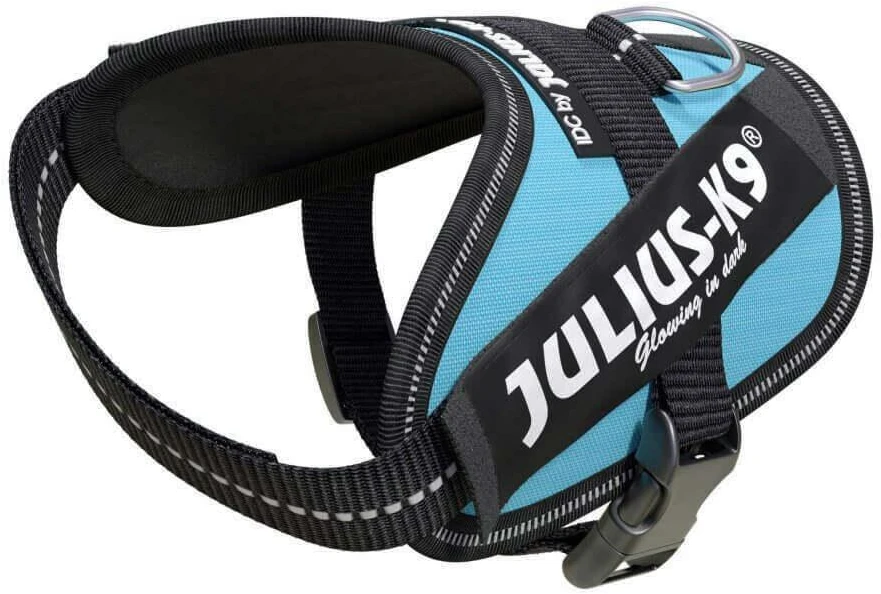 Julius-K9 IDC Powerharness Aquamarine – Premium turkio diržas, reguliuojamas, 1 dydis
