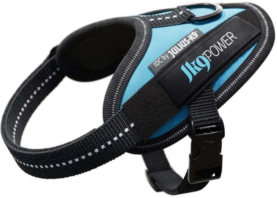 Julius-K9 IDC Powerharness Aquamarine – Premium turkio diržas, reguliuojamas, 1 dydis