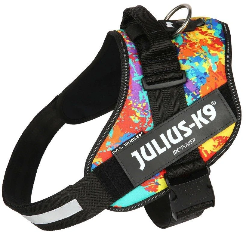Julius-K9 IDC Powerharness Crazy – Kokybiška reguliuojama petnešėlė, ryškus rašto dizainas