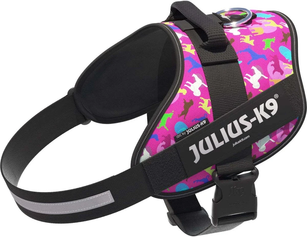 Julius-K9 IDC Powerharness Dogz – Atspindintis šunų pavadėlis su spalvingu raštu, 0 dydis