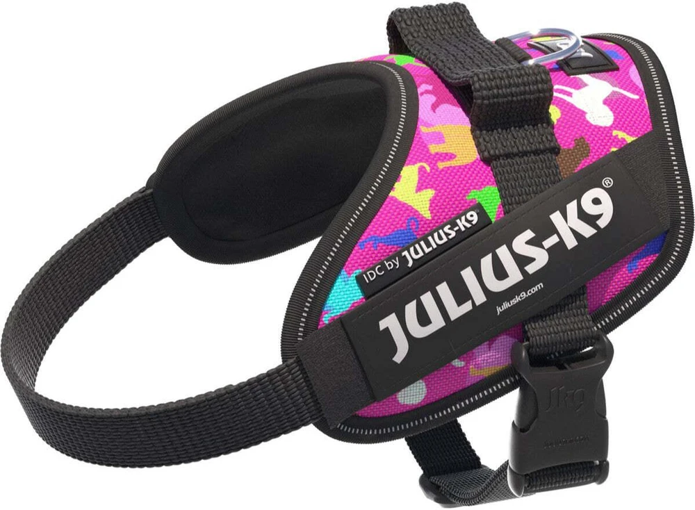Julius-K9 IDC Powerharness Dogz – Atspindintis šunų pavadėlis su spalvingu raštu, 0 dydis