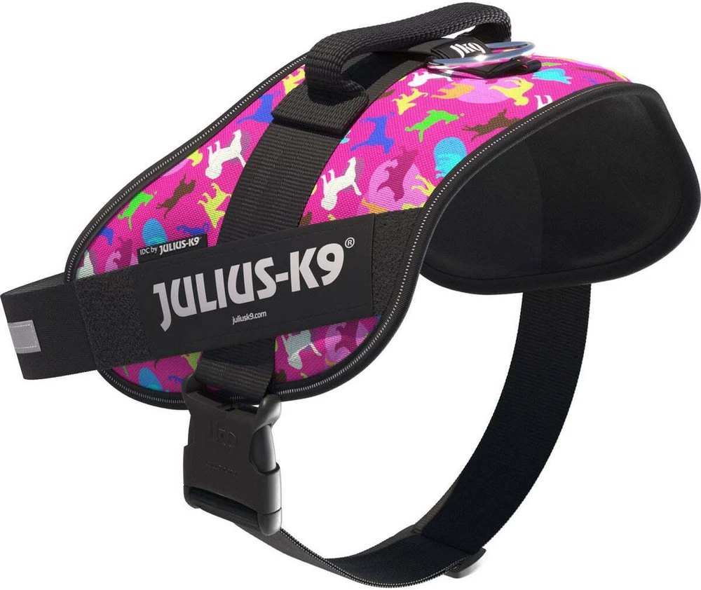 Julius-K9 IDC Powerharness Dogz – Atspindintis šunų pavadėlis su spalvingu raštu, 0 dydis