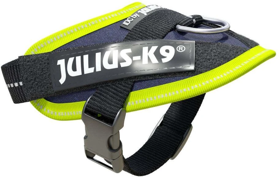 Julius-K9 IDC Powerharness Jeans Neon – Aukščiausios kokybės džinsinis diržas, neoniniai akcentai, 1 dydis, kūdikiui - Julius-K9