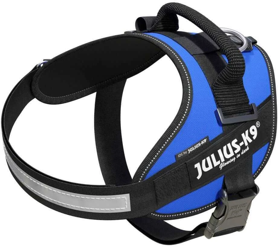 Julius-K9 IDC Powerharness Mėlynas – Aukščiausios kokybės reguliuojamas diržas, patvari konstrukcija, 4 dydis
