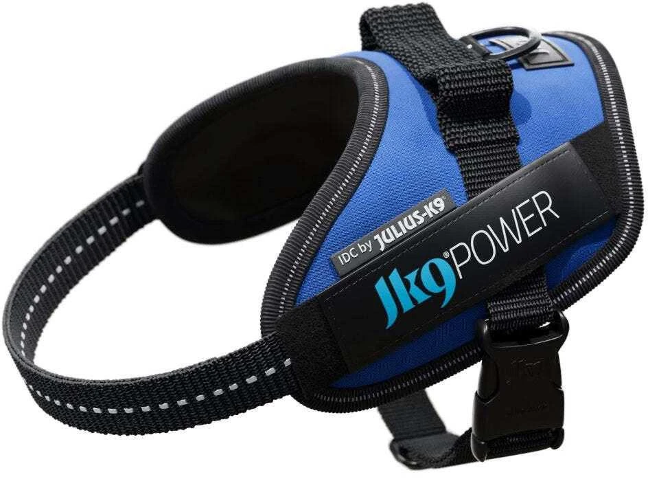 Julius-K9 IDC Powerharness Mėlynas – Aukščiausios kokybės reguliuojamas diržas, patvari konstrukcija, 4 dydis