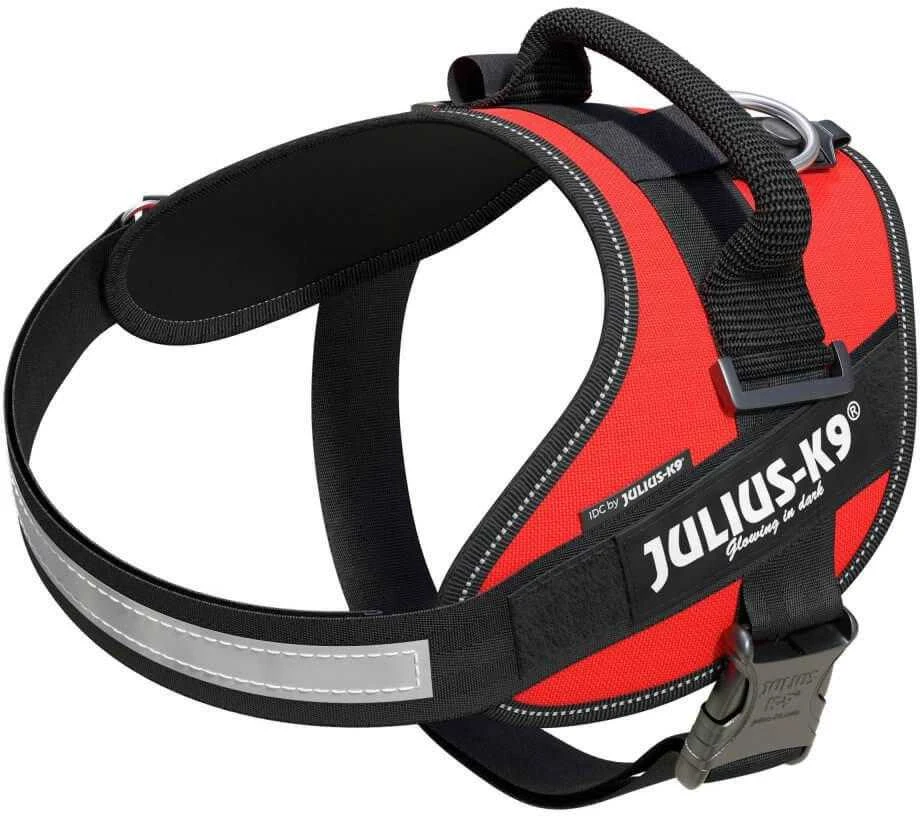 Julius-K9 IDC Raudona pakinktai – Premium reguliuojami šunų pakinktai, 3 dydis, patvarus dizainas