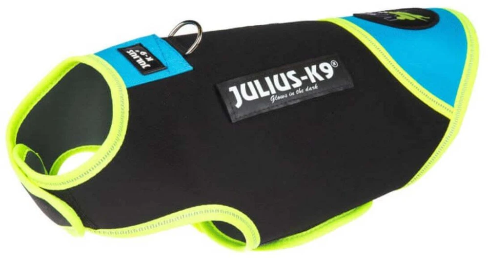 Julius K9 Julius IDC Neopreninė šunų striukė Akvamarinas – Juoda ir mėlyna, lengva, atspari vandeniui