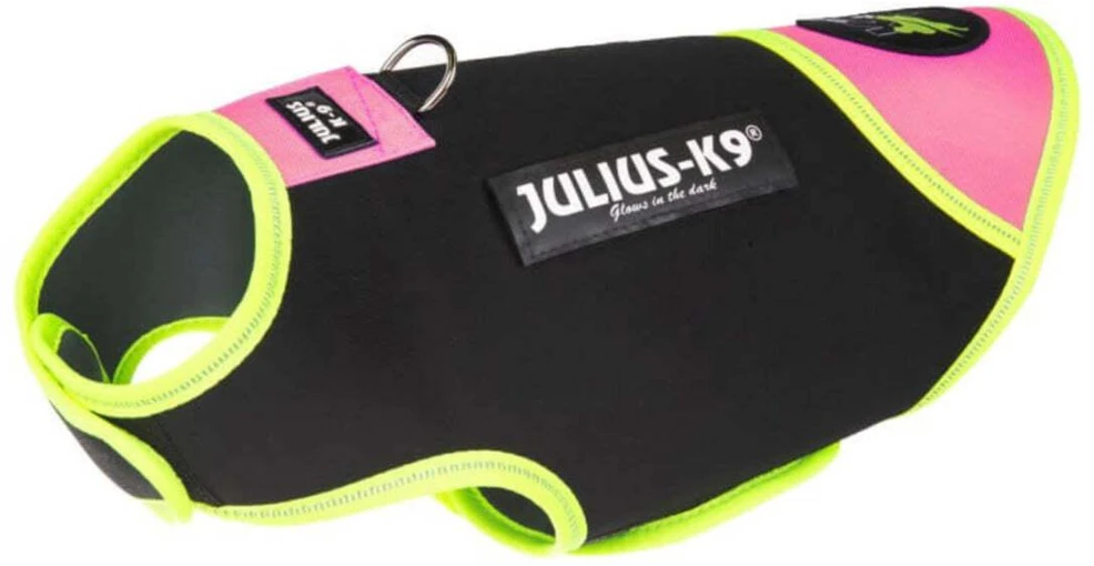 Julius K9 Julius IDC Neopreninis Šuo Kailis – Juodas ir Rožinis, Lengvas Izoliuotas Dizainas