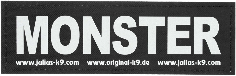 Julius-K9 Monster Patchų rinkinys – Velcro tvirtinimas (didelis), 2 vnt., pritaikomas priedas balnui