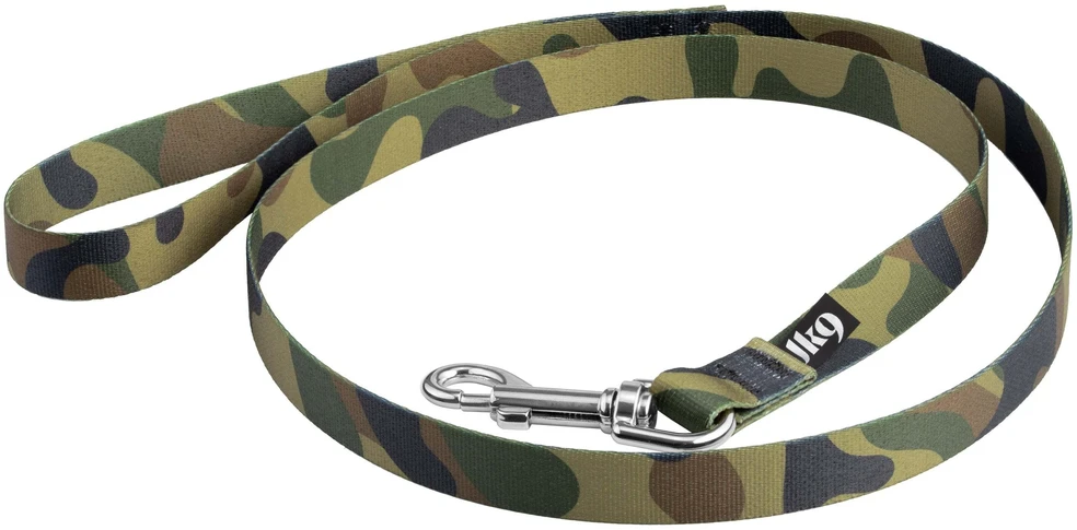 Julius-K9 MoreColor Basic pavadėlis – patvarus kamufliažinis diržas, 120cm, žalia chaki