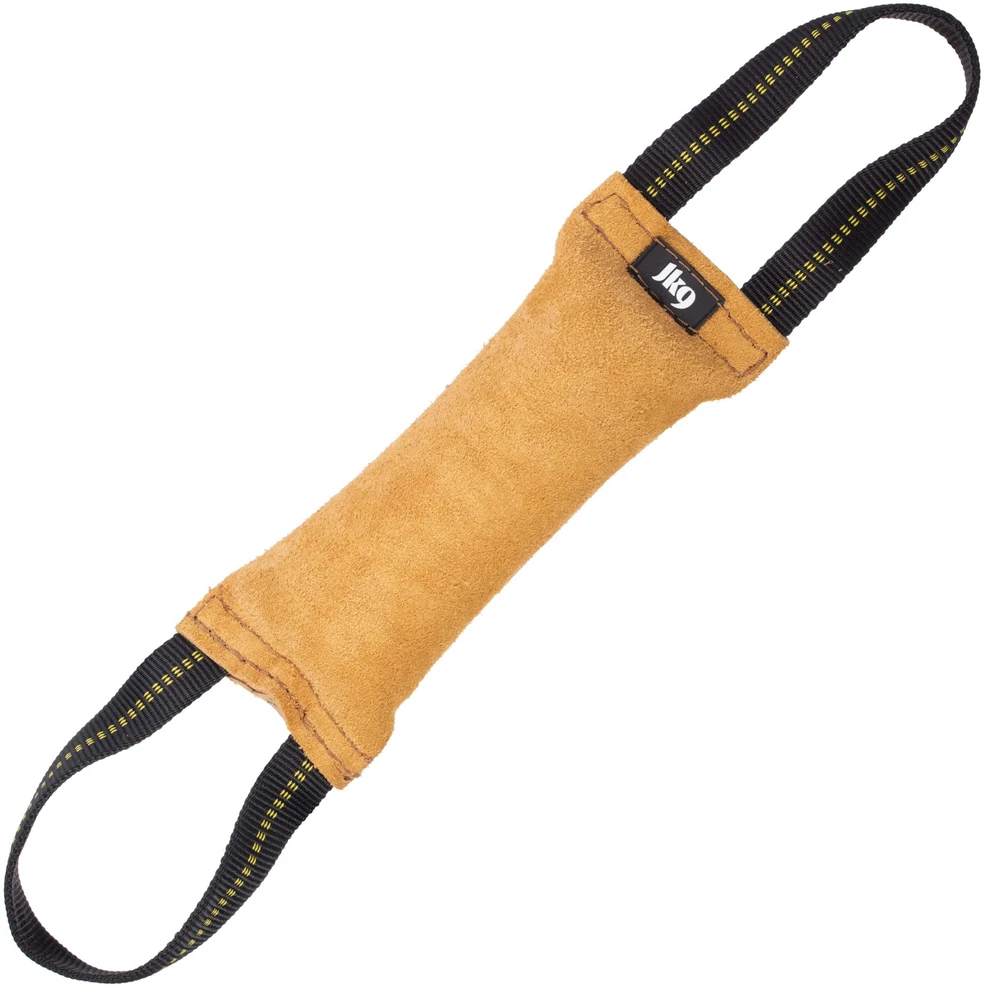 Julius-K9 odos traukimo žaislas – rudas, 25cm, dvigubos rankenos, patvari treniruočių priemonė