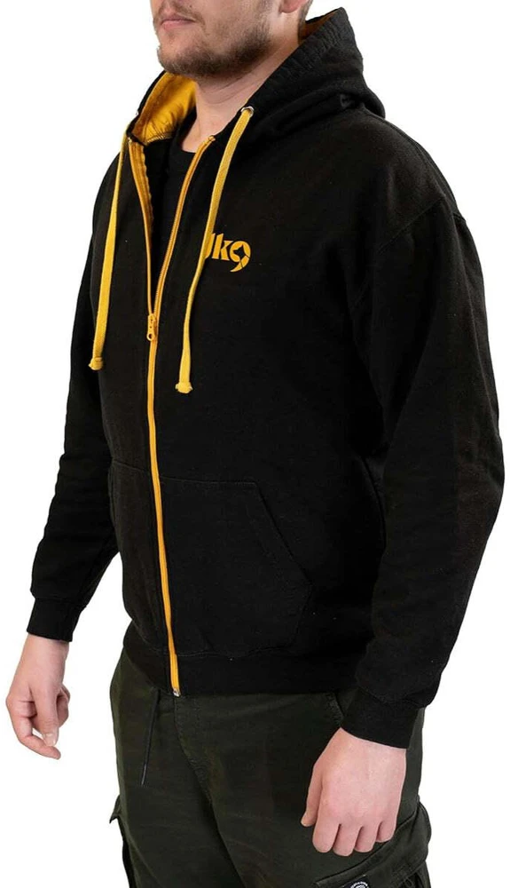 Julius-K9 pilno užtrauktuko Hoodie juoda ir auksinė – Patogus trenerio švarkelis, didelis dydis