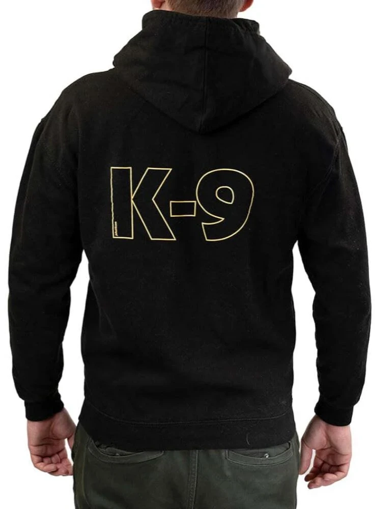 Julius-K9 pilno užtrauktuko Hoodie juoda/auksinė – patogus medvilnės mišinys, mažas dydis, stilingi trenerio drabužiai