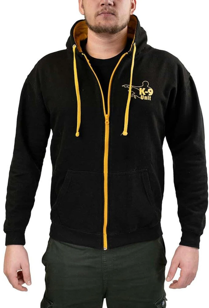 Julius-K9 pilno užtrauktuko Hoodie juoda/auksinė – patogus medvilnės mišinys, mažas dydis, stilingi trenerio drabužiai