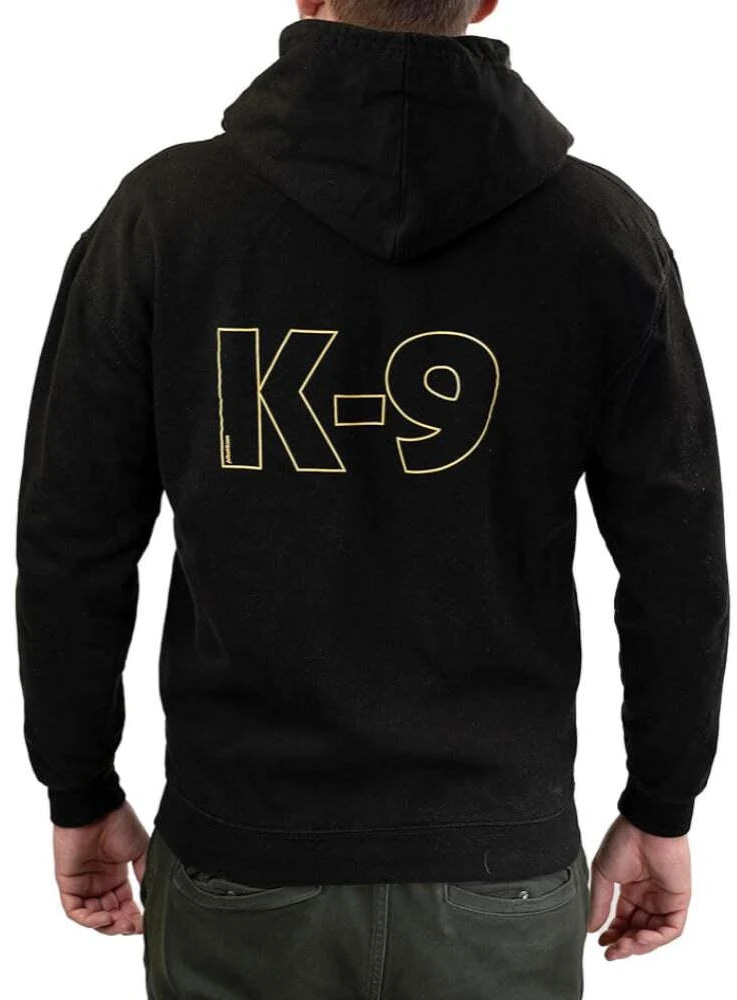 Julius-K9 pilno užtrauktuko Hoodie juoda/auksinė – patogus medvilnės mišinys, mažas dydis, stilingi trenerio drabužiai