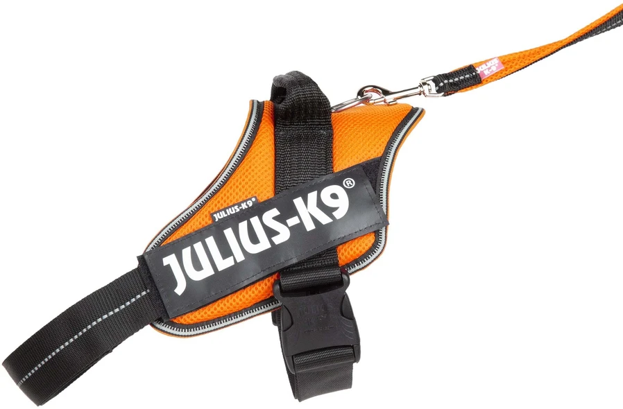Julius-K9 Powair Pavadėlis Didelis – Lengvas kvėpuojantis raudonas šuns pavadėlis, patvarus dizainas