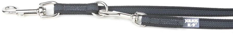 Julius K9 Spalvos & Pilkos Supergrip Pavadėlis – Nuimamas neslystantis rankena, 1,4x220cm, juoda