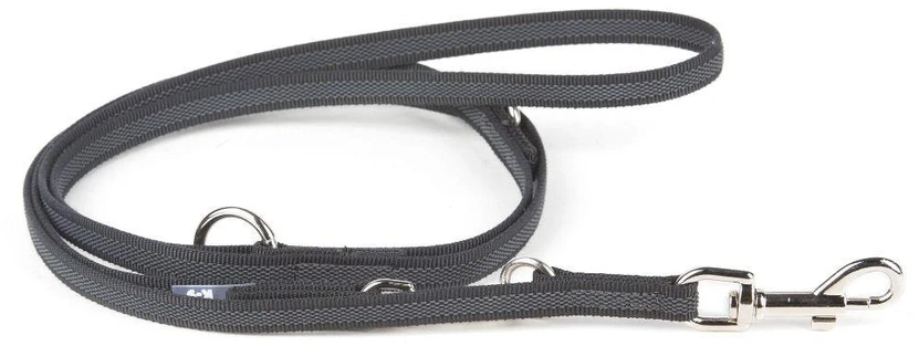 Julius K9 Spalvos & Pilkos Supergrip Pavadėlis – Nuimamas neslystantis rankena, 1,4x220cm, juoda