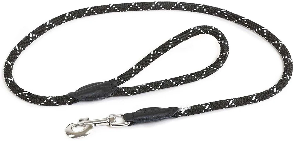Julius-K9 Virvių pavadėlis – 200cm ilgio, tvirtas pavadėlis su odos apdaila, 12mm storio