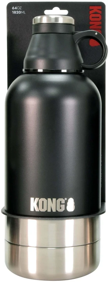 KONG Duo Day Trek kelioninis buteliukas – 4-in-1 drėkinimo rinkinys su puodeliu ir dviem dubenėliais, 1820 ml