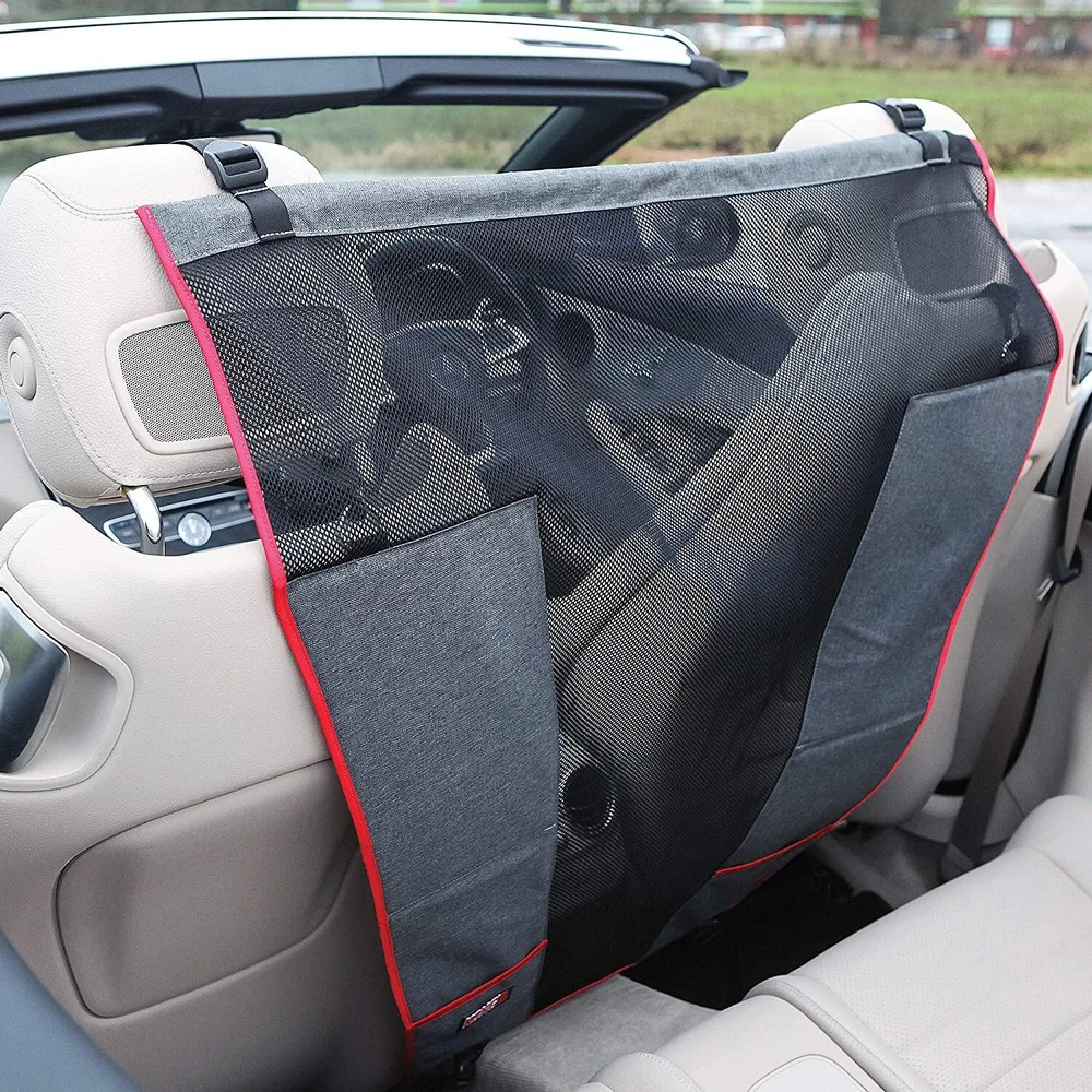KONG Kelionės apsauginis sėdynės barjeras – patvarus automobilio tinklas, 82x88x41cm, neleidžia blaškytis