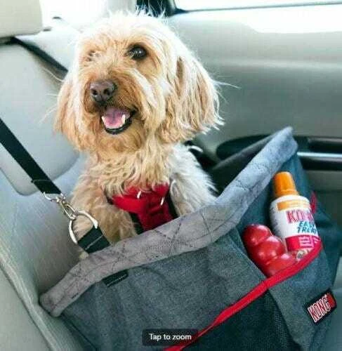 KONG Travel Secure Booster Seat – Paaukštinta automobilinė kėdutė, 40x30x20cm, tinka iki 12kg