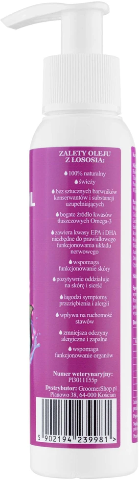 Lovi Food Pure Salmon Oil 100ml – Papildas su Omega-3 EPA DHA, palaiko sveiką kailį