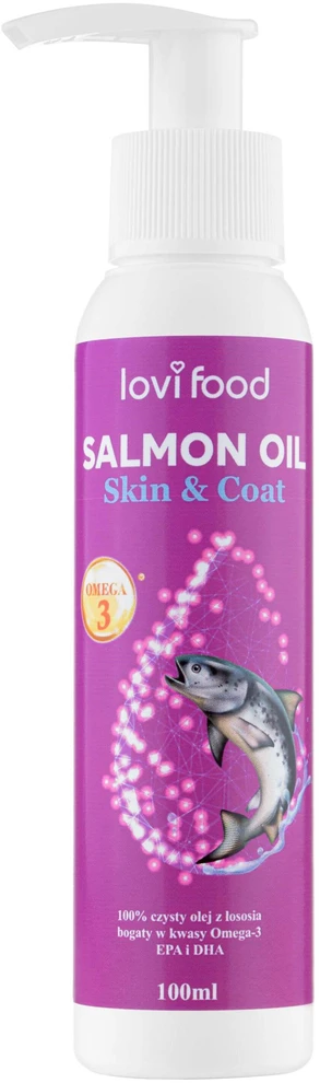 Lovi Food Pure Salmon Oil 100ml – Papildas su Omega-3 EPA DHA, palaiko sveiką kailį
