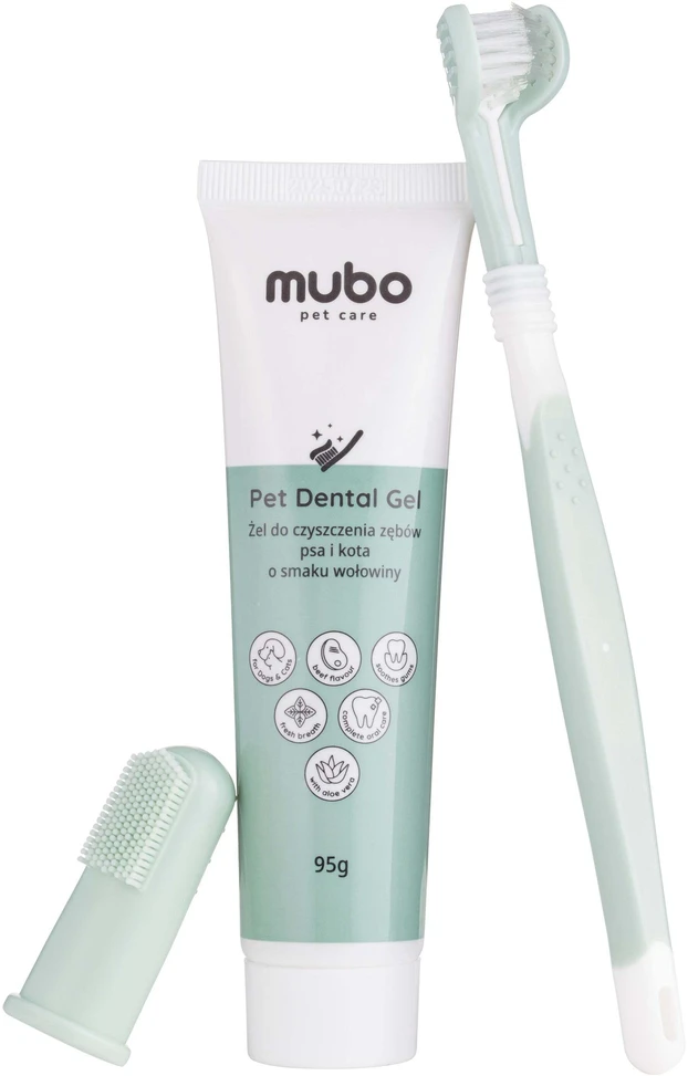 Mubo Dental Care Kit – visapusiškas dantų valymo rinkinys su dantų pasta, šepetėliu ir antpirščiu
