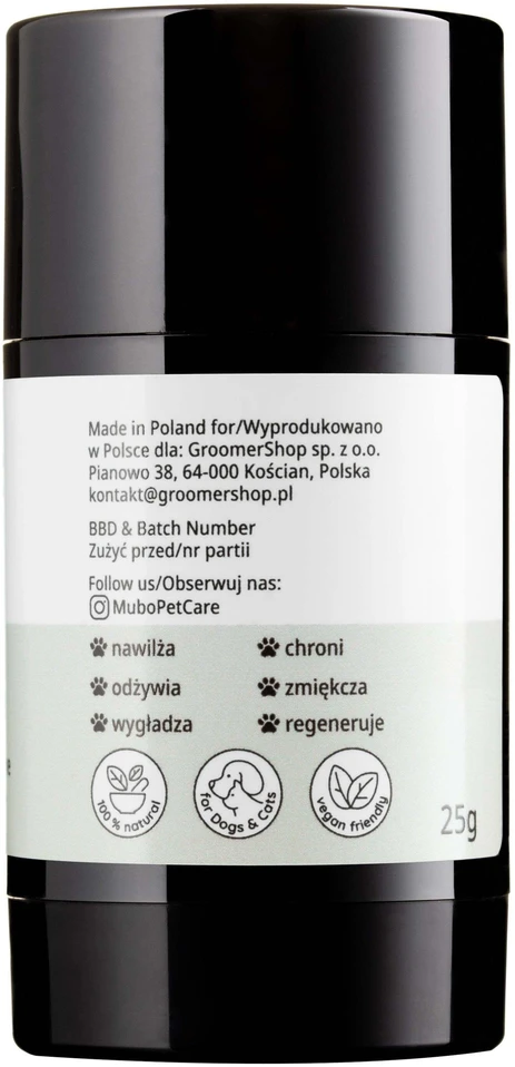 Mubo Paw & Nose Balm Stick 25g – Natūrali bekvapė drėkinamojo sviesto formulė