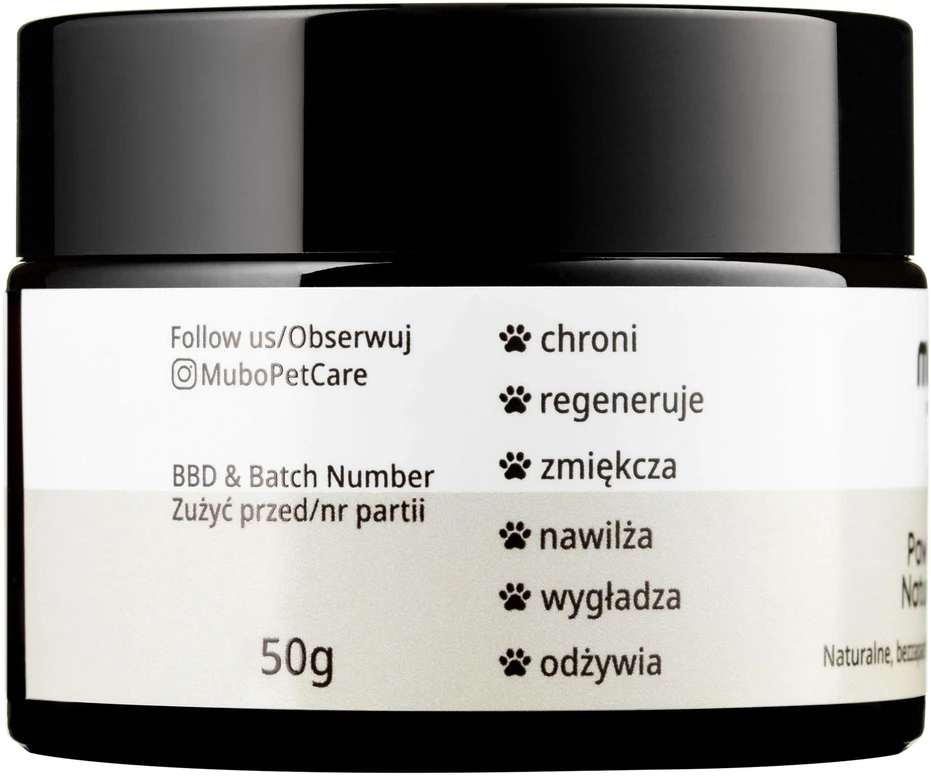 Mubo Paw & Nose Natural Balm 50g – Sviestiškas be kvapų, drėkinamasis ir švelnus balzamas