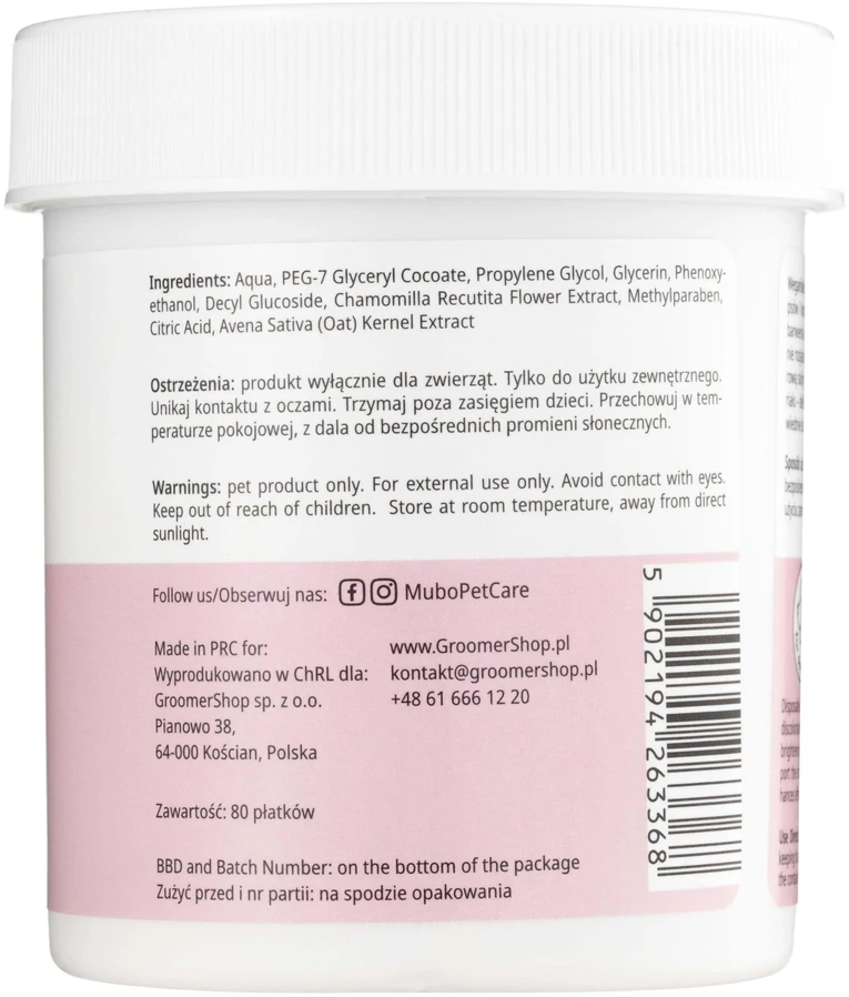 Mubo Perfect Tear Stain drėgnos servetėlės šunų ir kačių akių priežiūrai