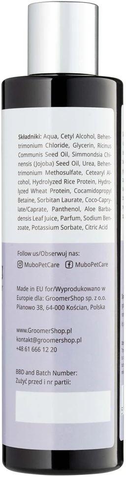 Mubo Silky Long Natural kondicionierius 250ml – švelni formulė ilgaplaukiams kailiams, maitinamoji priežiūra
