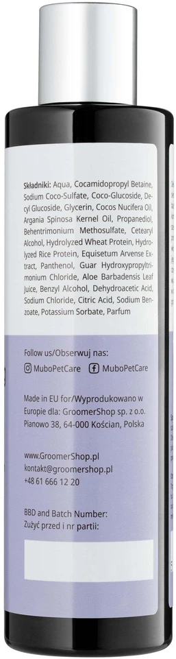 Mubo Silky Long Natural šampūnas ilgam kailiui 250ml – švelni formulė ilgaplaukiams augintiniams, maitinanti priežiūra