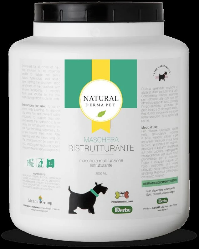 Natural Derma Pet Atstatantis kondicionieriaus kaukė plaukų stiprinimui