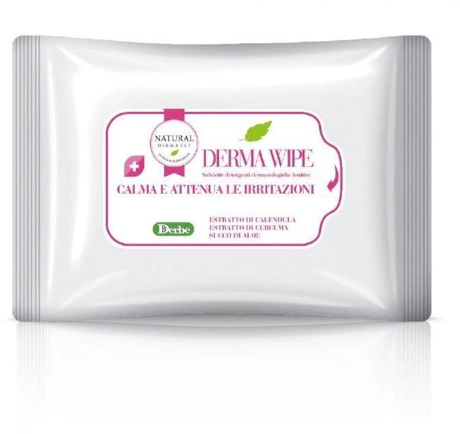 Natural Derma Pet DERMAWIPE jautrios odos servetėlės su alaviju ir ciberžole