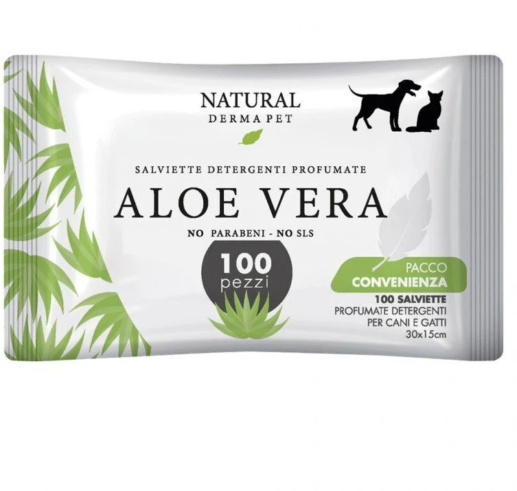Natural Derma Pet Drėgnos Servetėlės Aloe Vera Švelni Formulė