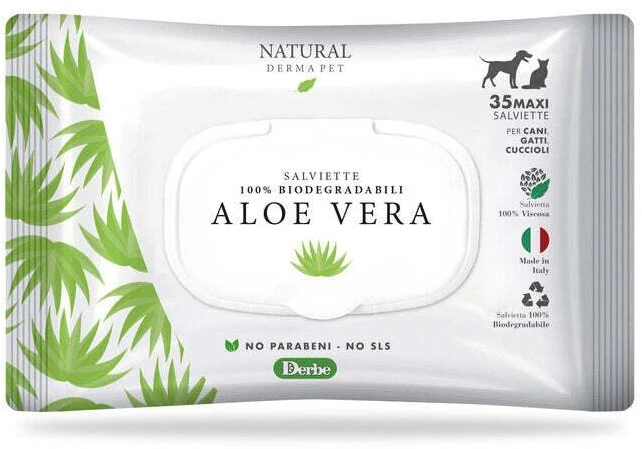 Natural Derma Pet Drėgnos Servetėlės Aloe Vera Švelni Formulė