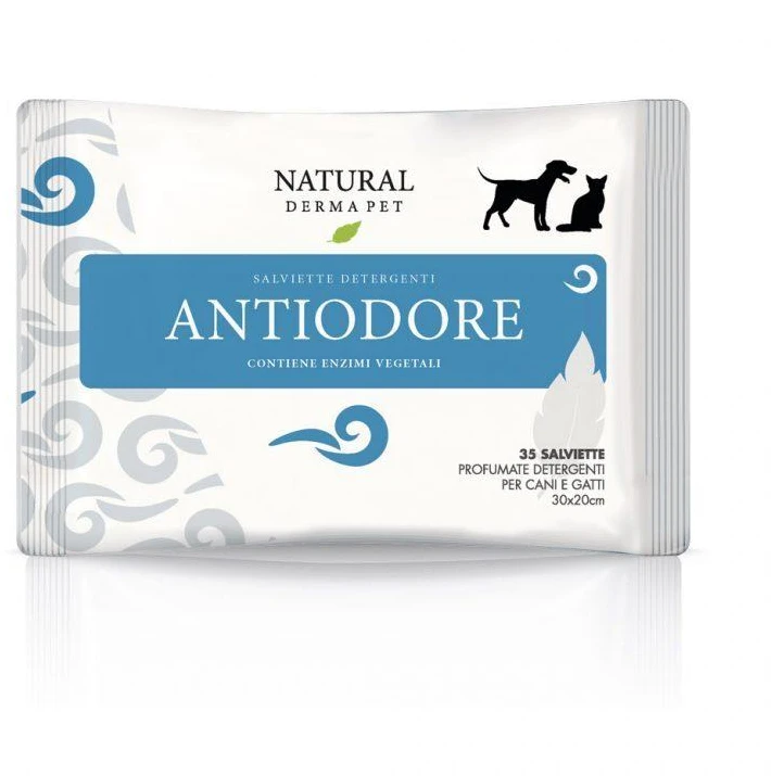 Natural Derma Pet drėgnos servetėlės su papildomu minkštumu, skirtos valymui ir deodoruojamajam poveikiui