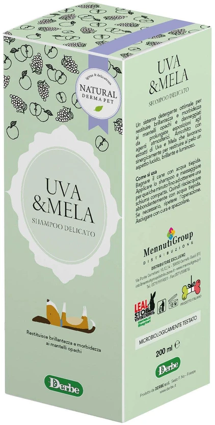 Natural Derma Pet Natural Derma Atkuriamasis šampūnas šunims su vynuogėmis ir obuoliais