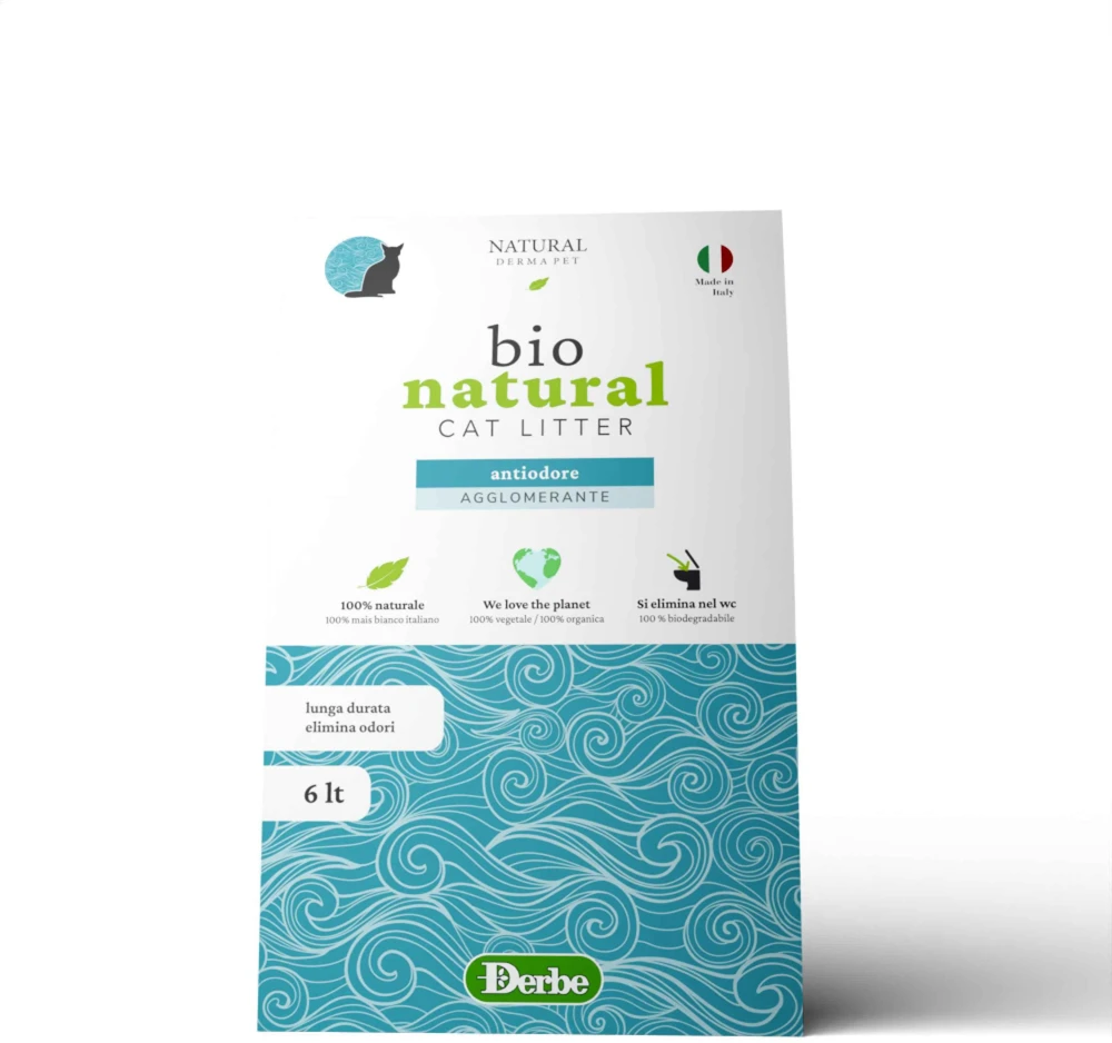 Natural Derma Pet Natural Derma Bio Kukurūzų kraikas katėms, kontroliuojantis kvapą, ekologiškas