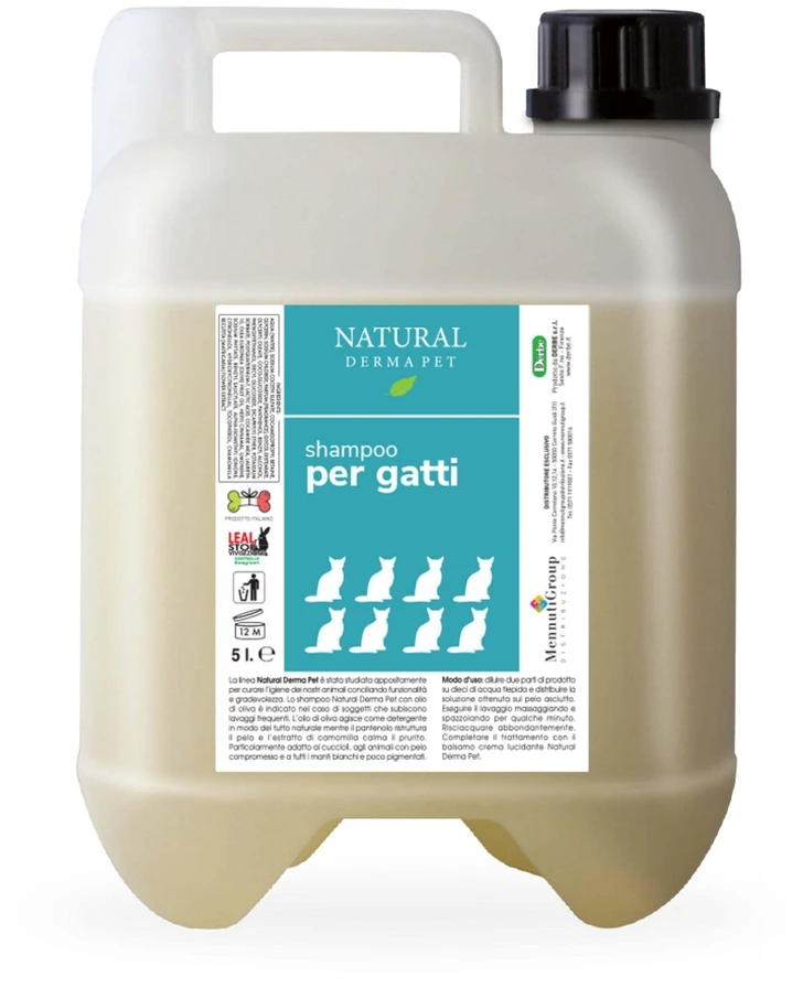 Natural Derma Pet Natural Derma Kačių šampūnas Raminanti ramunėlių drėkinamoji formulė