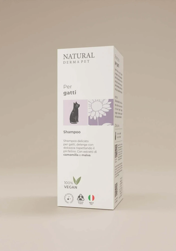 Natural Derma Pet Natural Derma Kačių šampūnas Raminanti ramunėlių drėkinamoji formulė