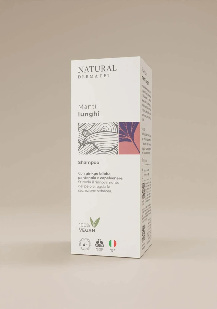 Natural Derma Pet Natural Derma Šampūnas ilgaplaukiam šuniui su pantenoliu ir ginkmedžiu