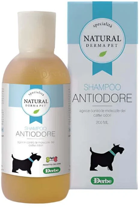Natural Derma Pet Natural Derma šampūnas šunims su bergamočių, citrinų ir eukaliptų aliejais, skirtas nemaloniems kvapams kontroliuoti