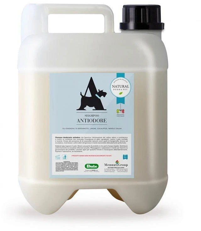 Natural Derma Pet Natural Derma šampūnas šunims su bergamočių, citrinų ir eukaliptų aliejais, skirtas nemaloniems kvapams kontroliuoti