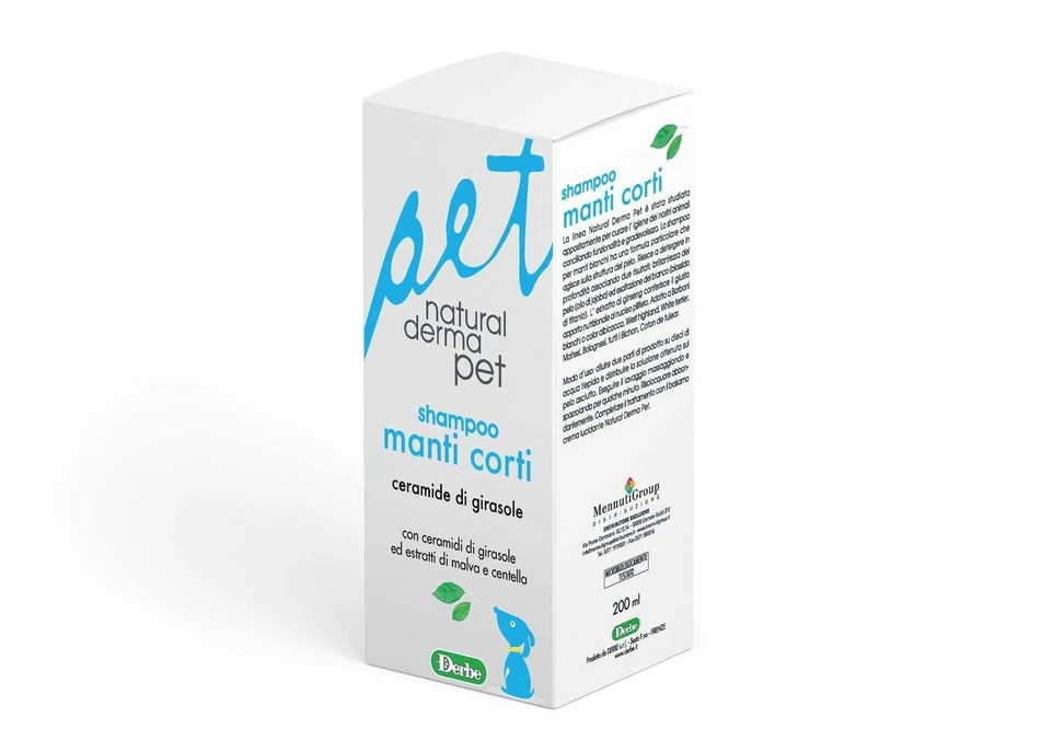 Natural Derma Pet Natural Derma trumpų plaukų šampūnas šunims su saulėgrąžomis ir malva