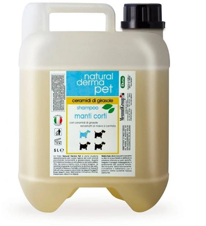 Natural Derma Pet Natural Derma trumpų plaukų šampūnas šunims su saulėgrąžomis ir malva